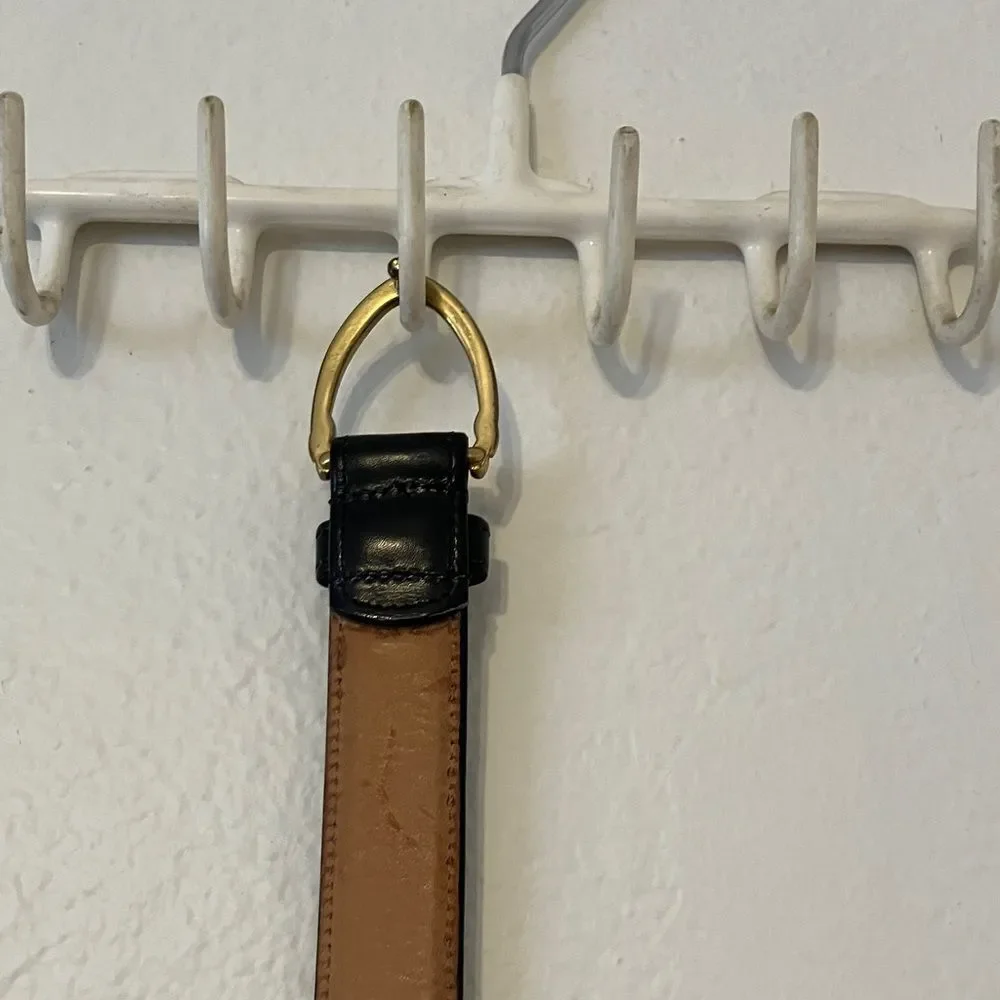 Vintage Black Coach Belt, Size Small